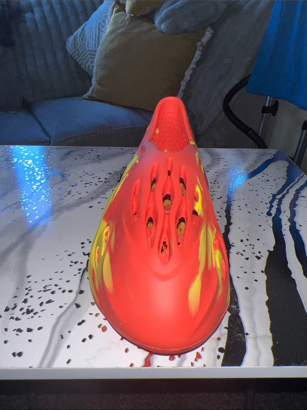 Bright Red Slip-On Foam Clog with Yellow Accents